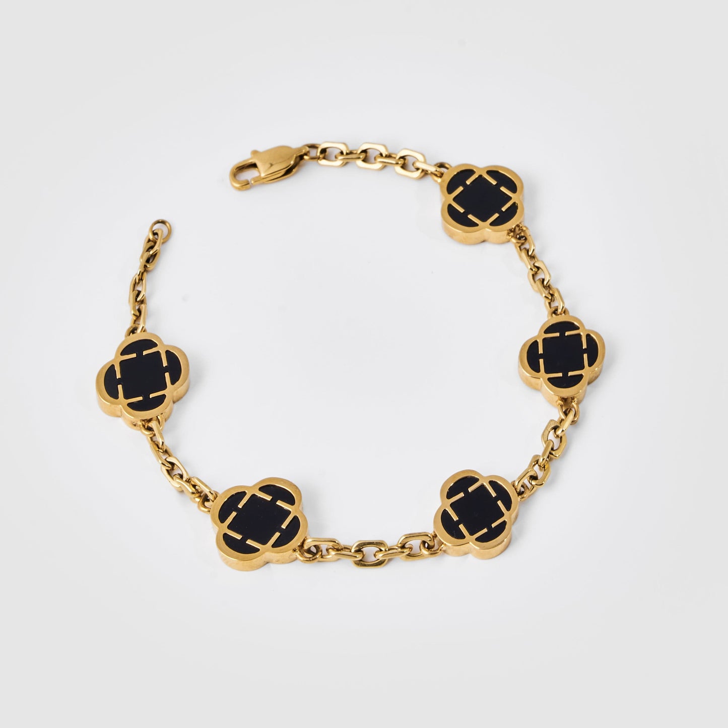 Bracciale in Pietra Onice Clover (Oro)