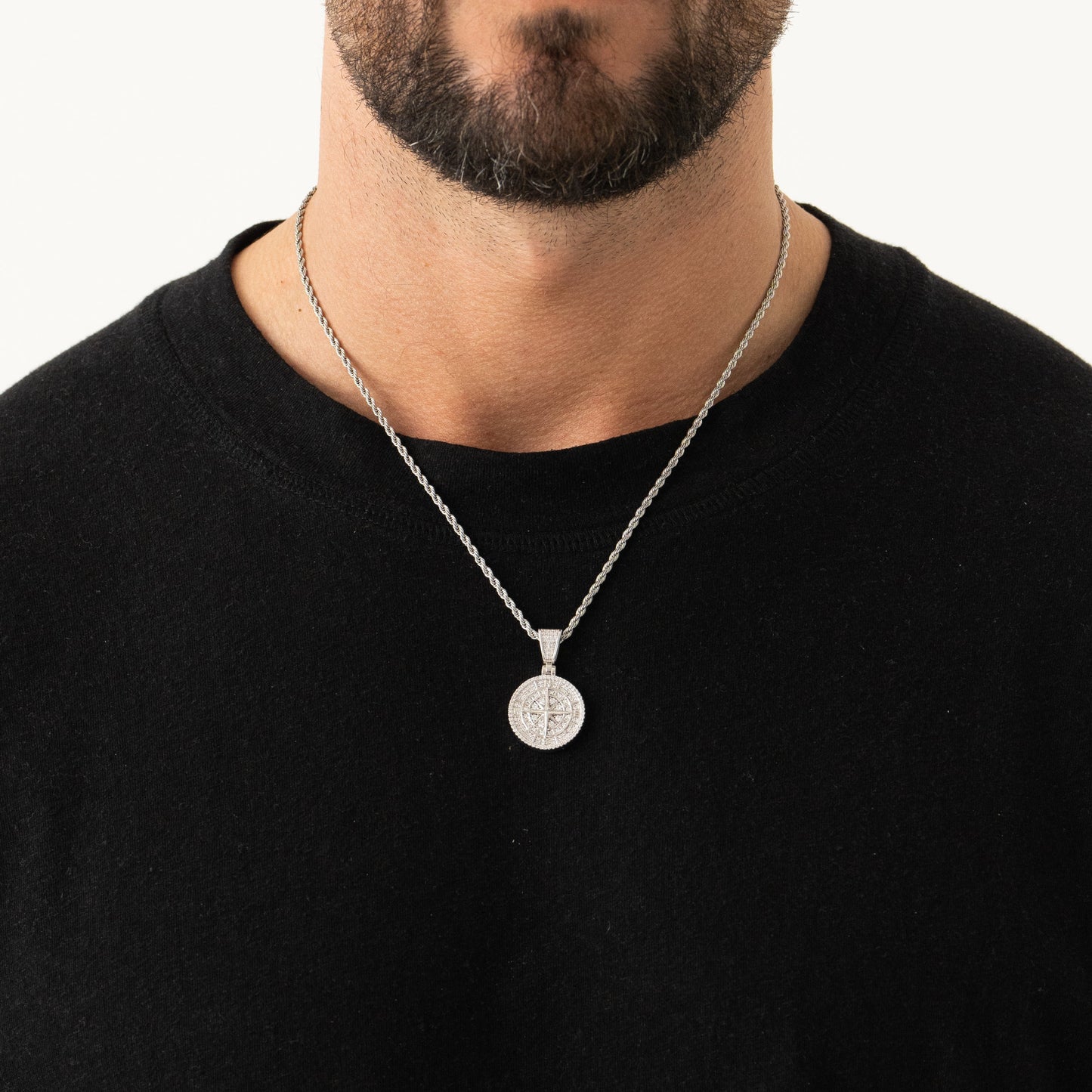 Pendente Bussola Iced (Argento)