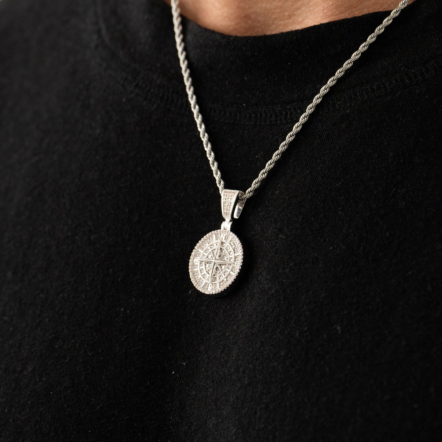 Pendente Bussola Iced (Argento)