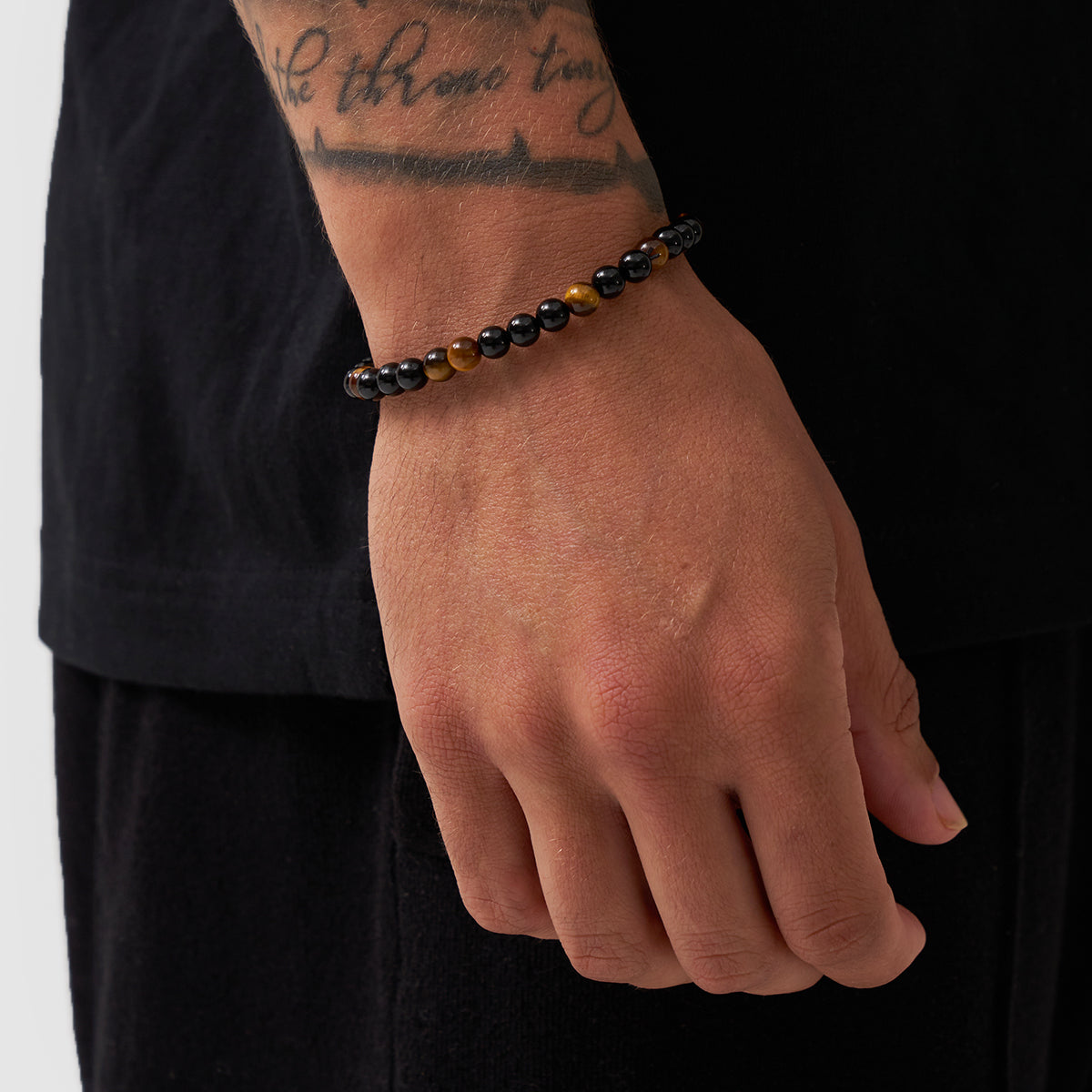 Bracciale in Pietre di Tiger's Eye e Obsidiana