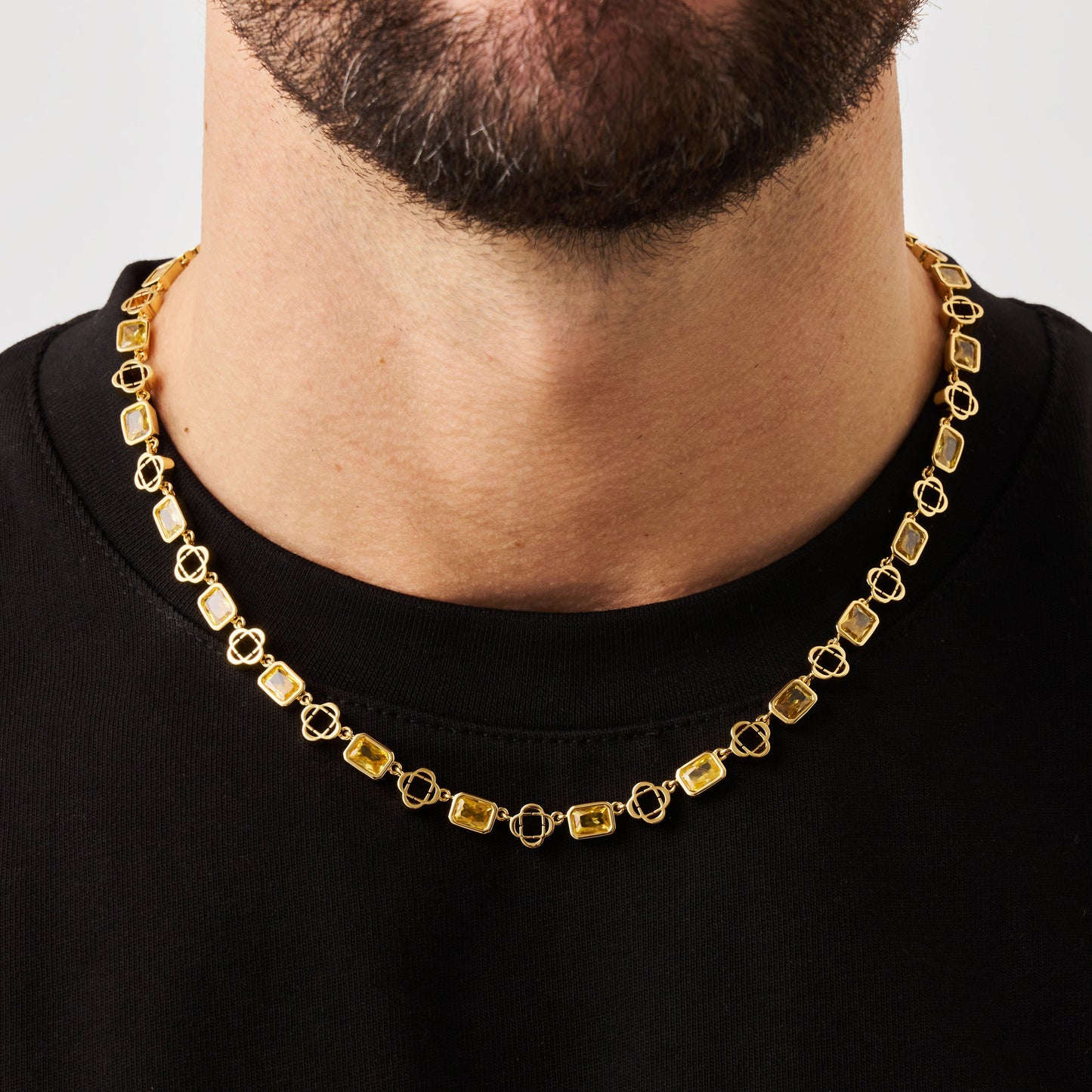 Collana a Quadrifoglio in Gemma Gialla (Oro)
