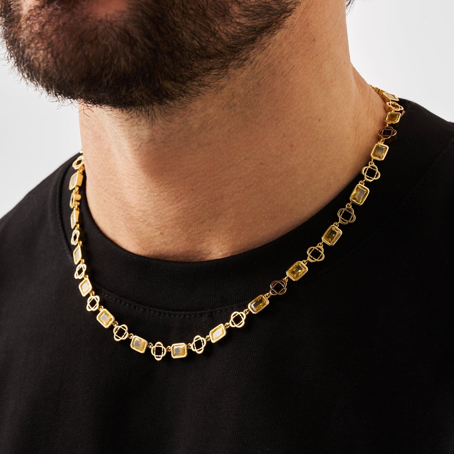 Collana a Quadrifoglio in Gemma Gialla (Oro)