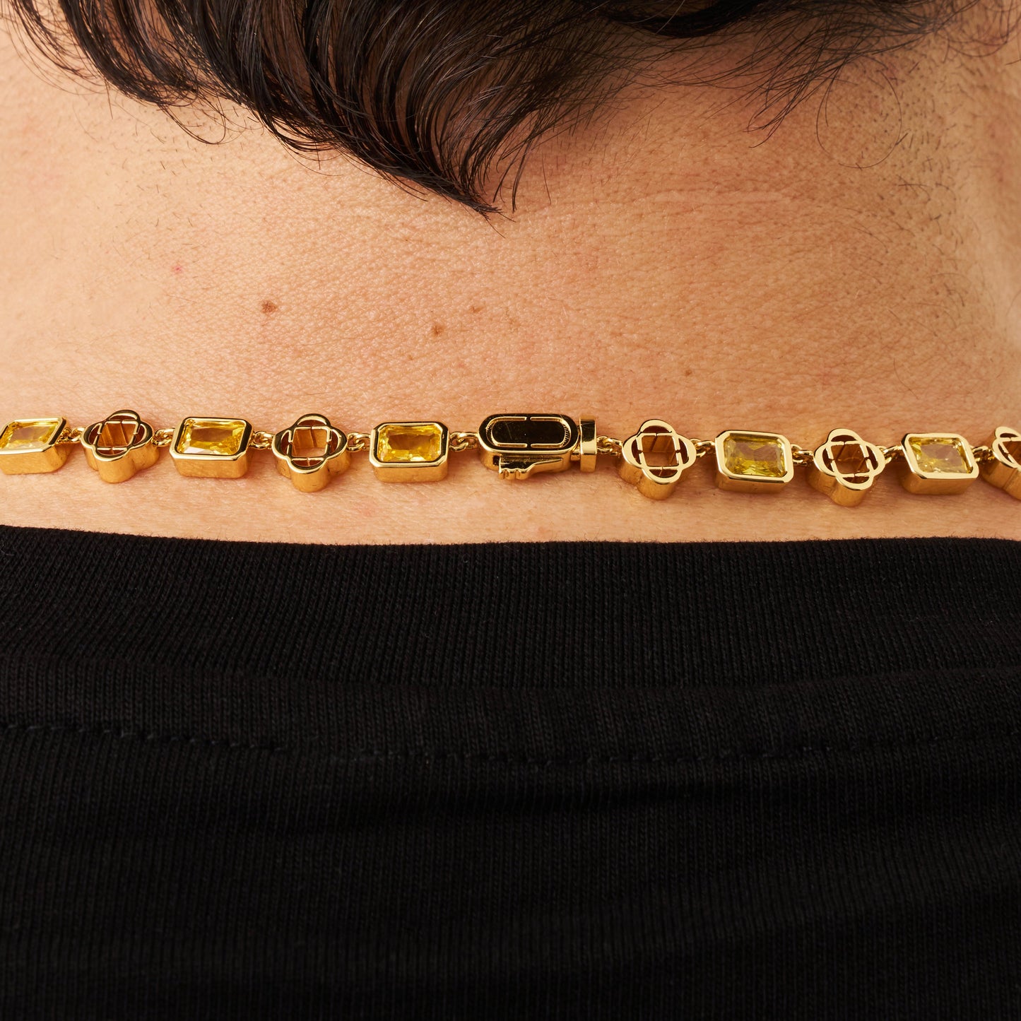 Collana a Quadrifoglio in Gemma Gialla (Oro)