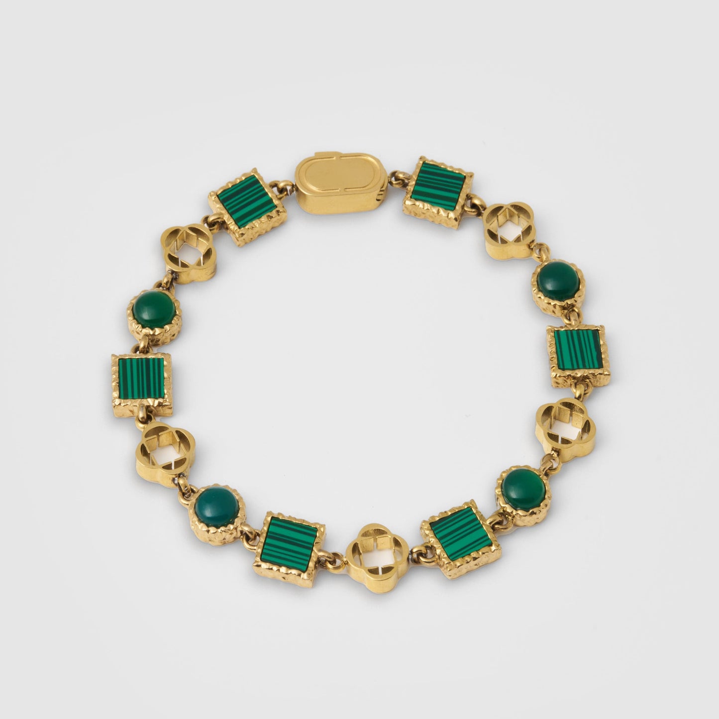 Bracciale in Pietra Preziosa di Quarzo Verde (Oro)