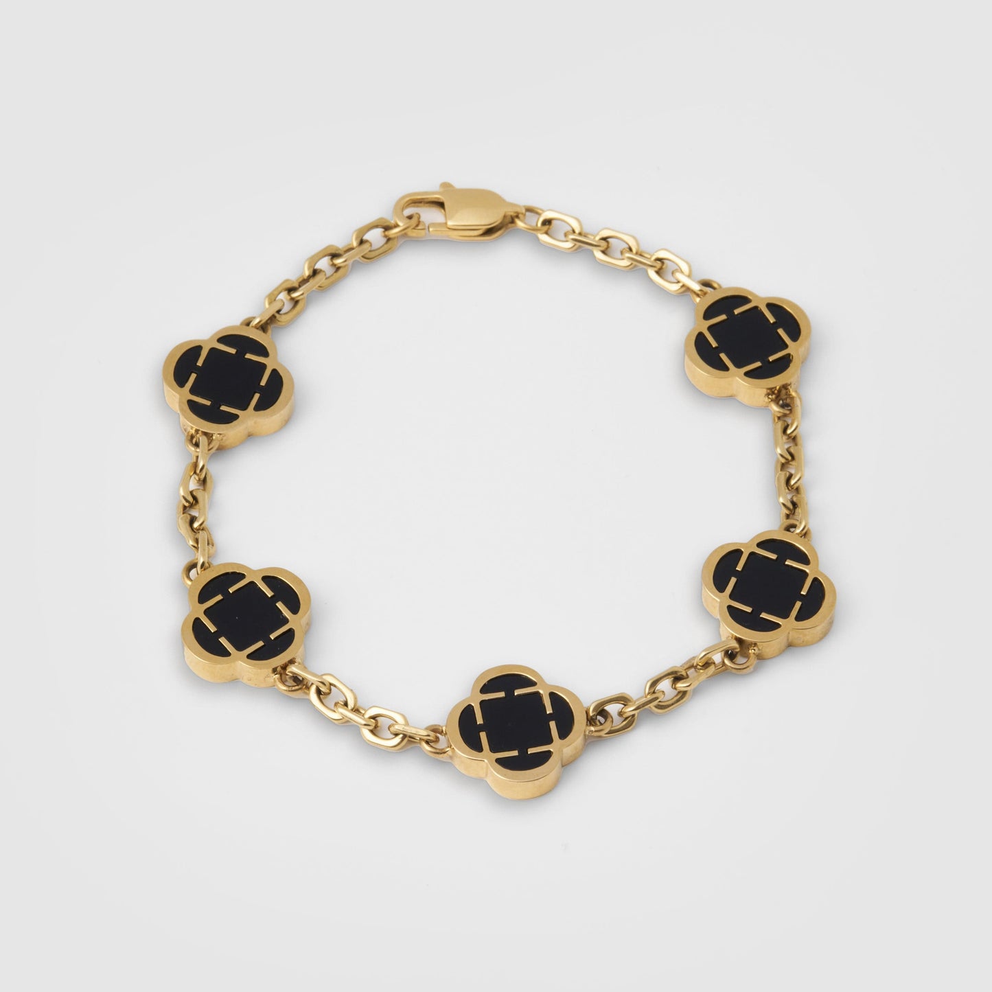Bracciale in Pietra Onice Clover (Oro)