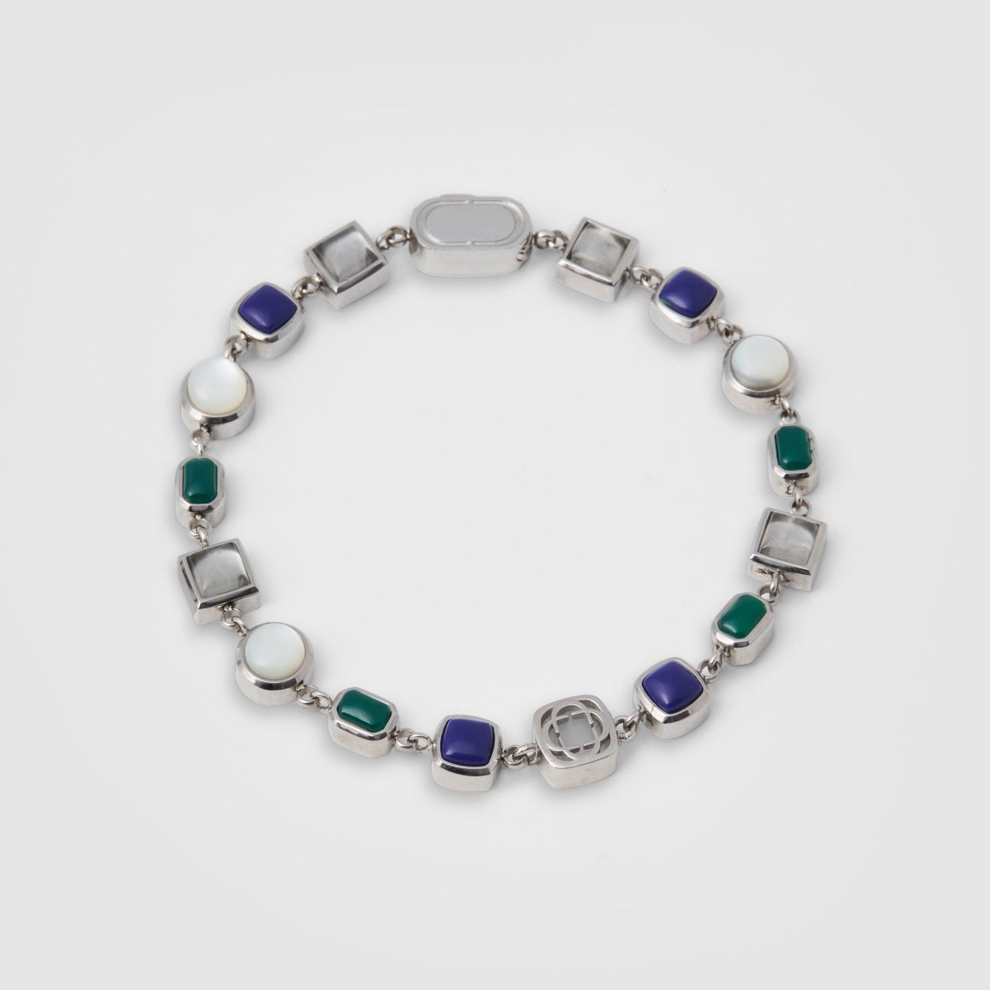 Bracciale in Gemma di Cristallo Blu (Argento)