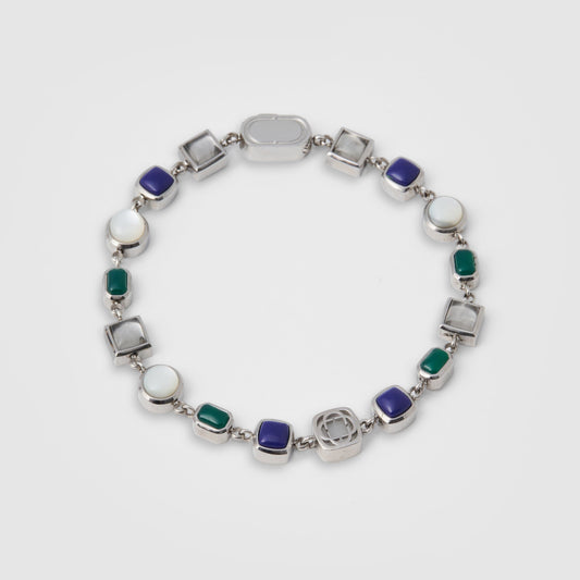 Bracciale in Gemma di Cristallo Blu (Argento)