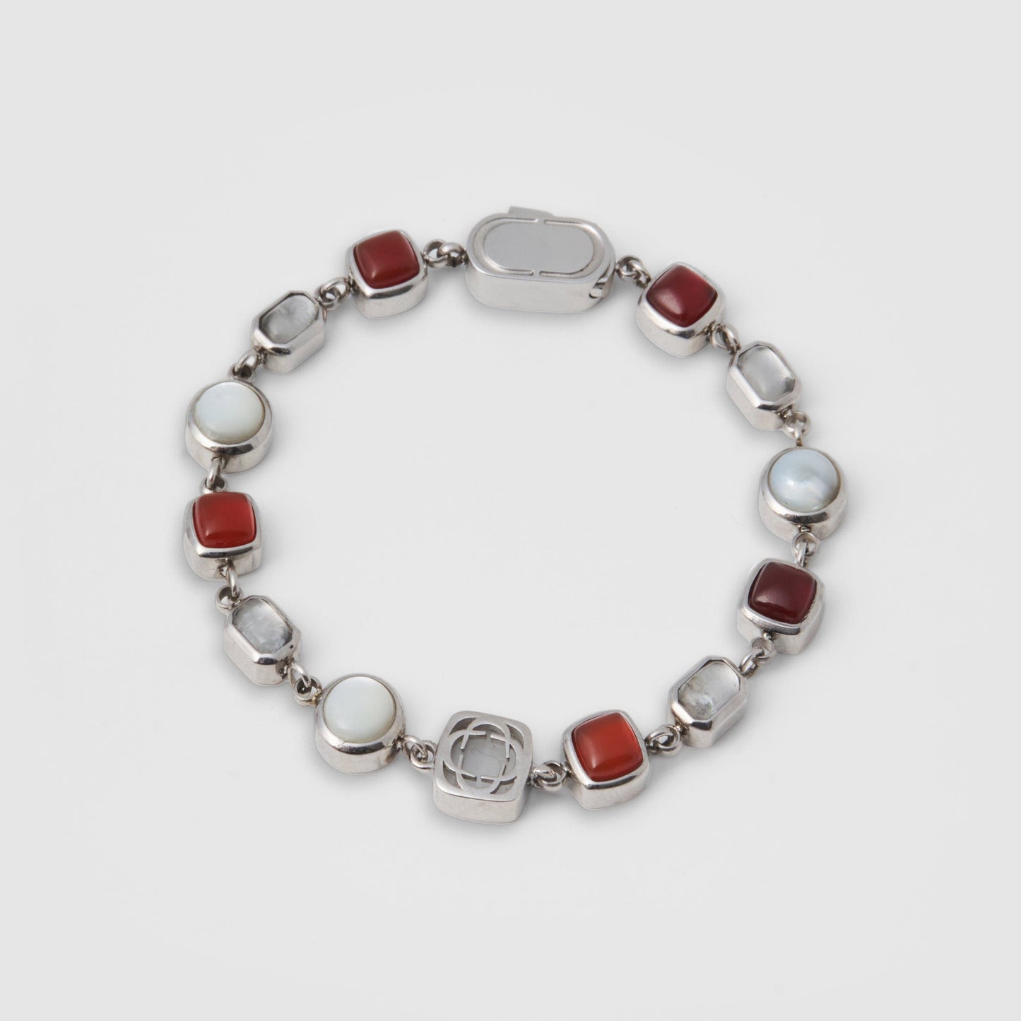 Bracciale in Gemma di Cristallo Rosso (Argento)