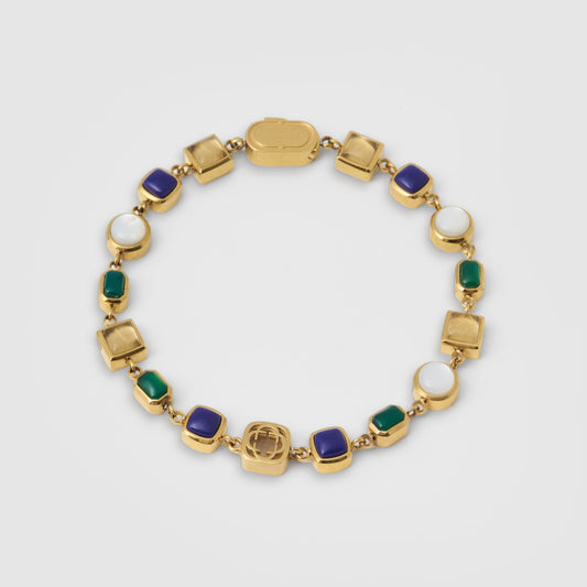 Bracciale in Gemma di Cristallo Blu (Oro)