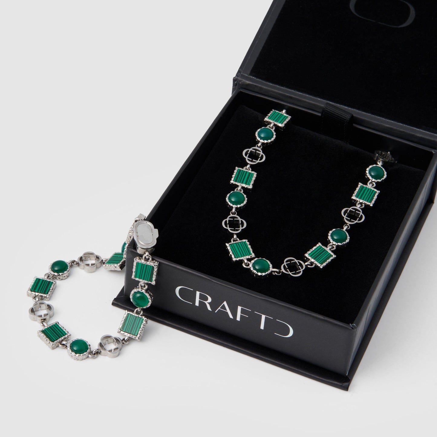 Set di Gemme di Quarzo Verde (Argento)