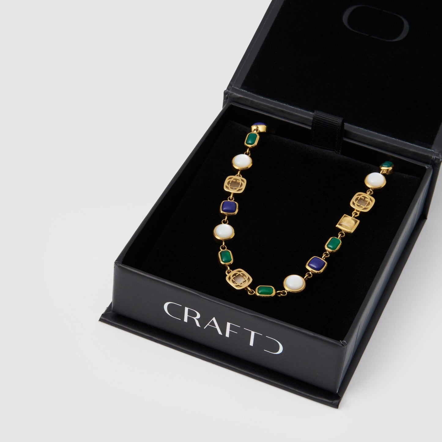Bracciale in Gemma di Cristallo Blu (Oro)