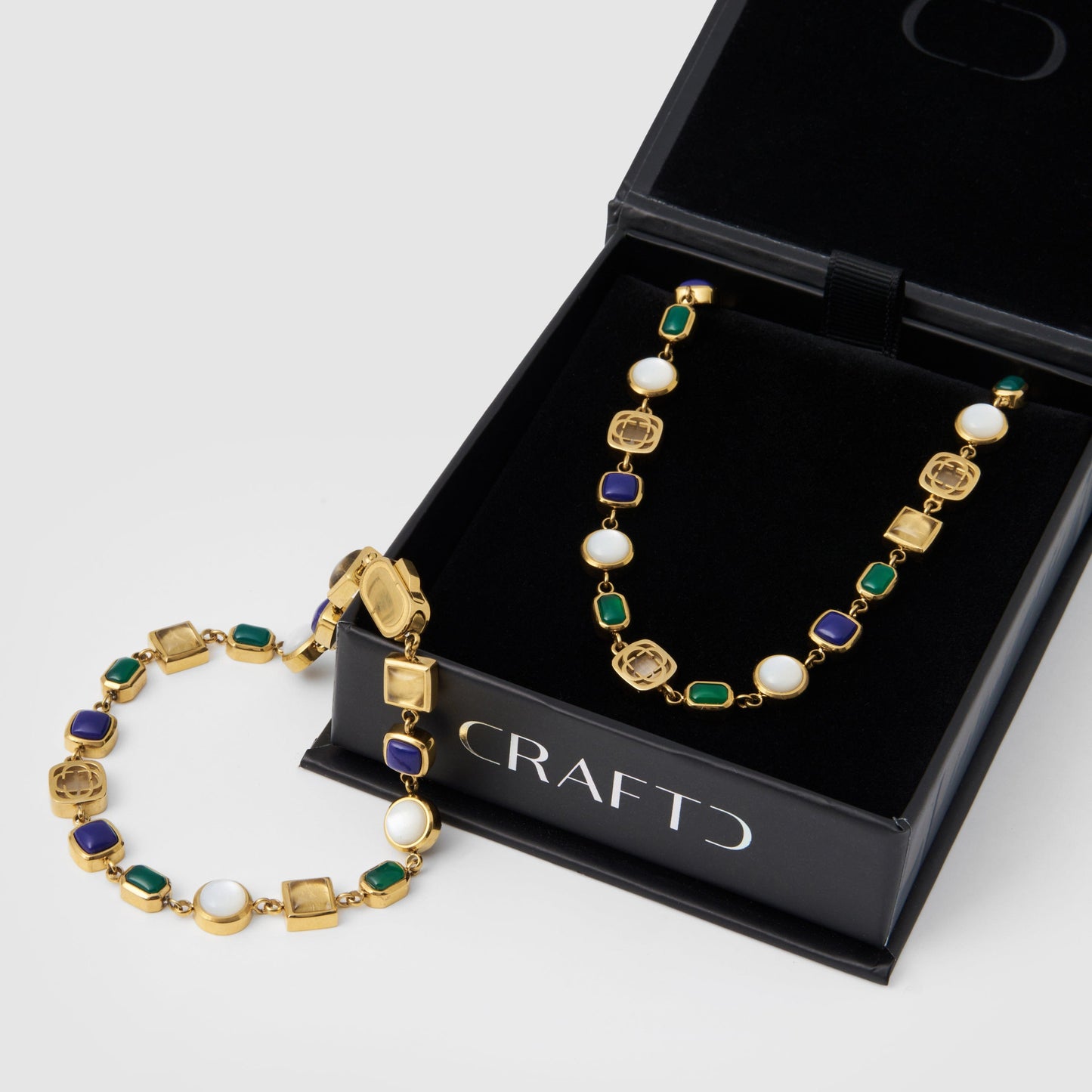 Set di Gemme in Cristallo Blu (Oro)