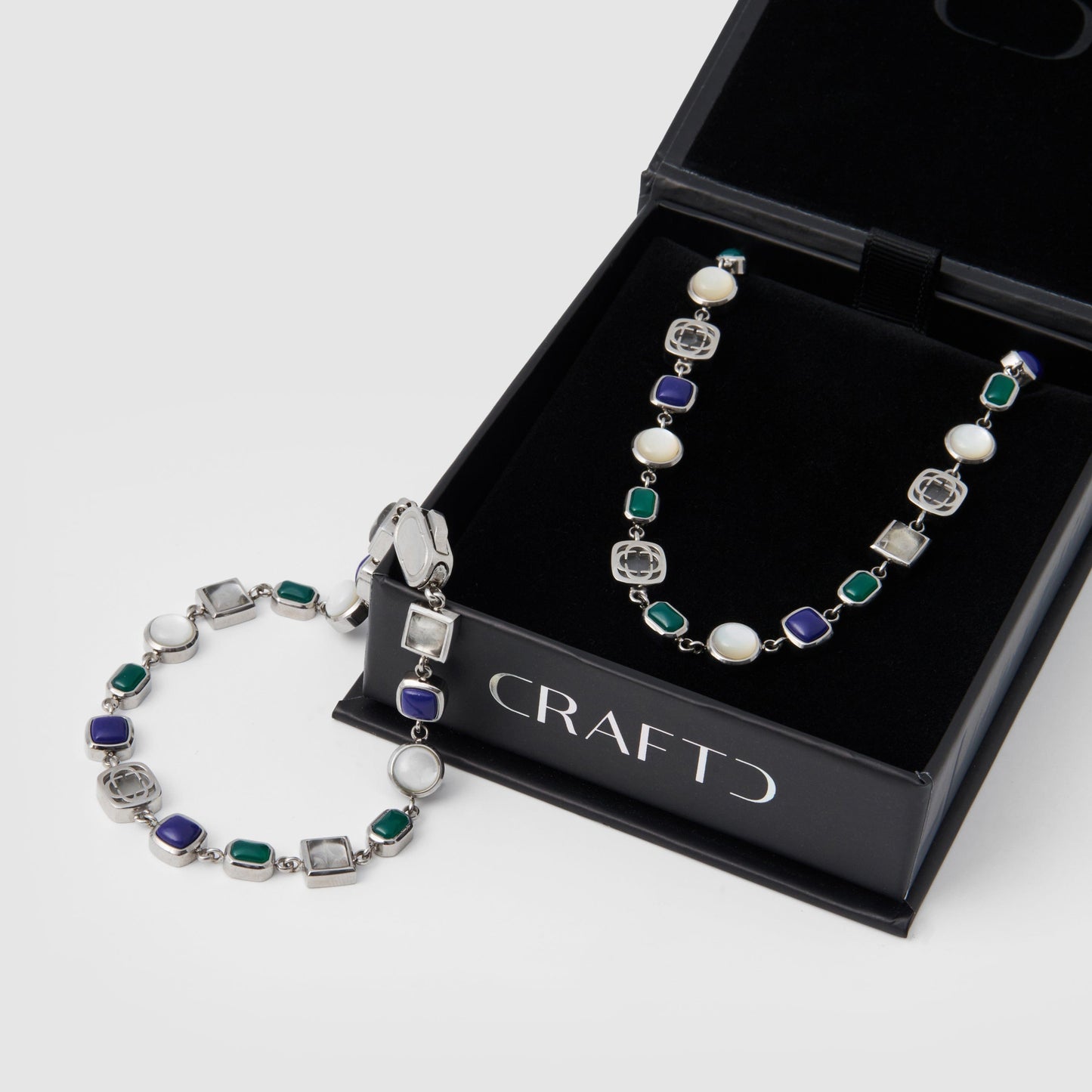 Set di Pietre Preziose Blu (Argento)