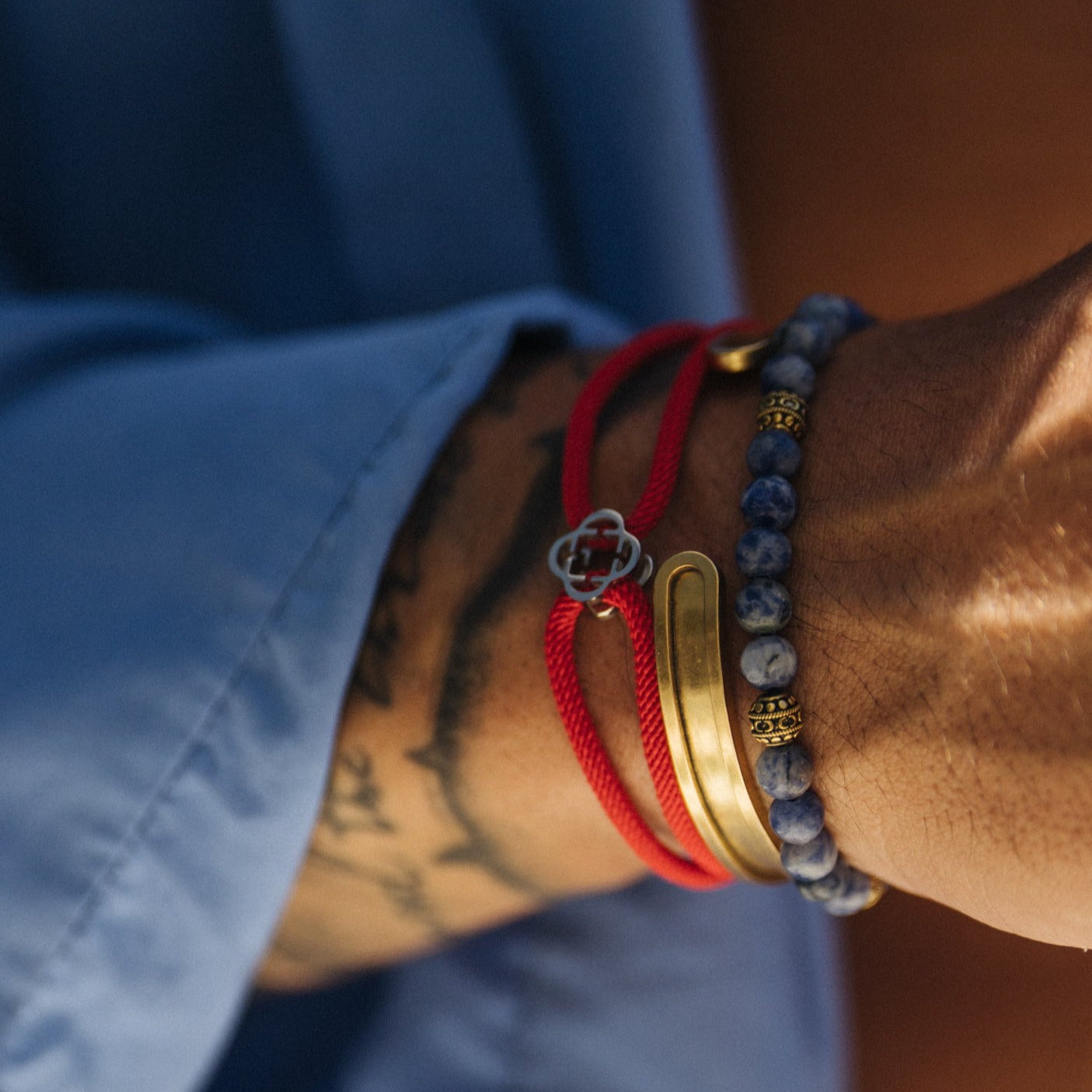 Bracciale in Pietra Sodalite (Oro)