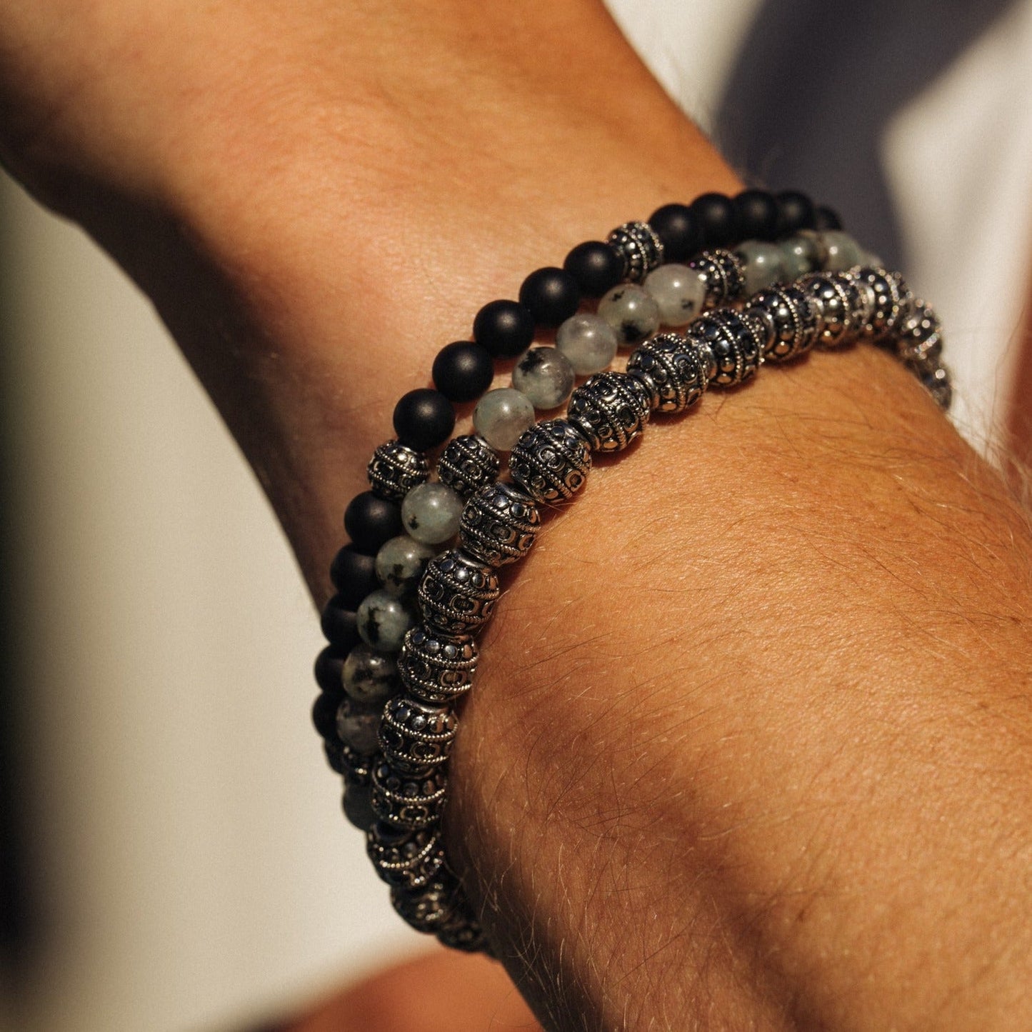 Bracciale in Pietra Onice Opaca (Argento)