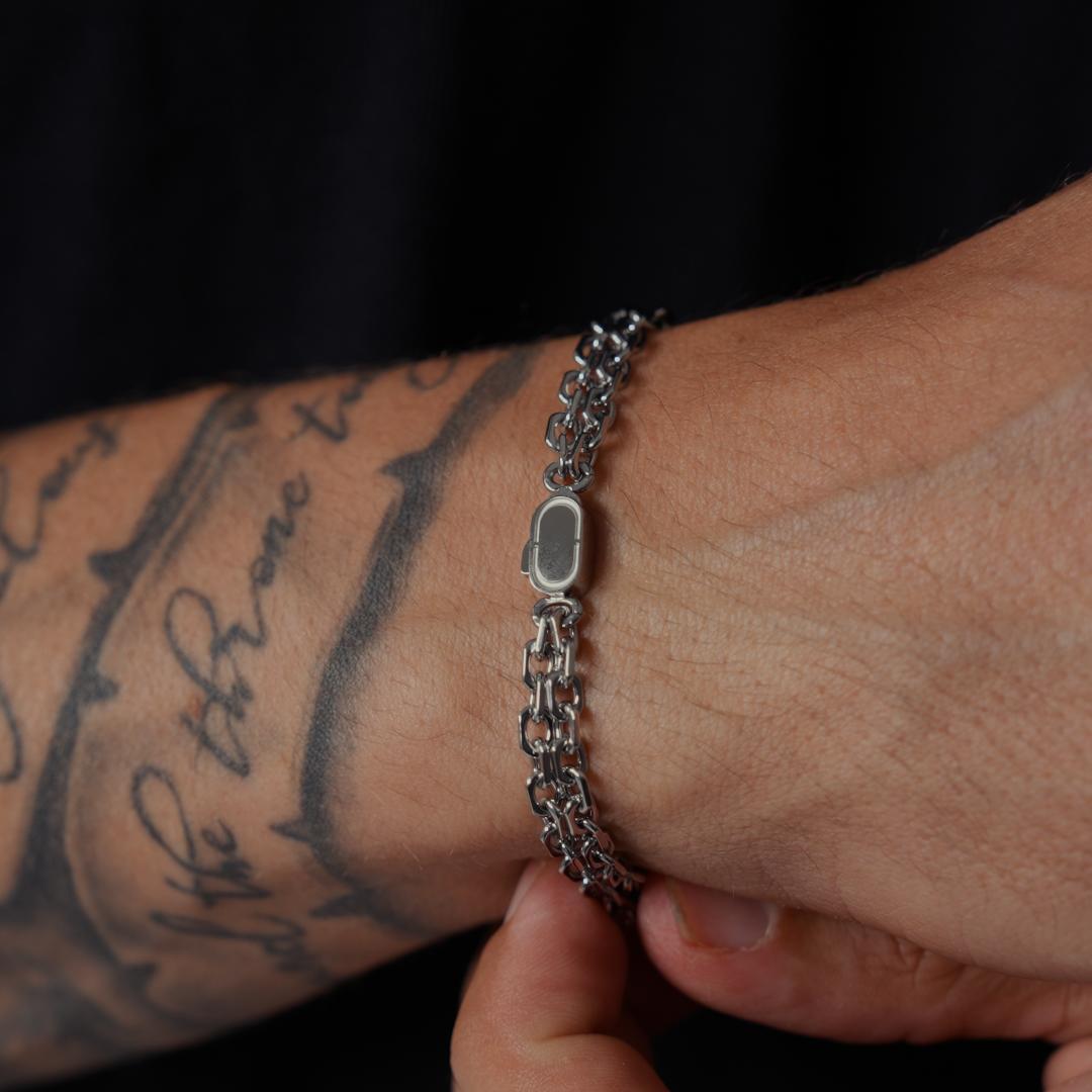 Bracciale Double Belcher (Argento)