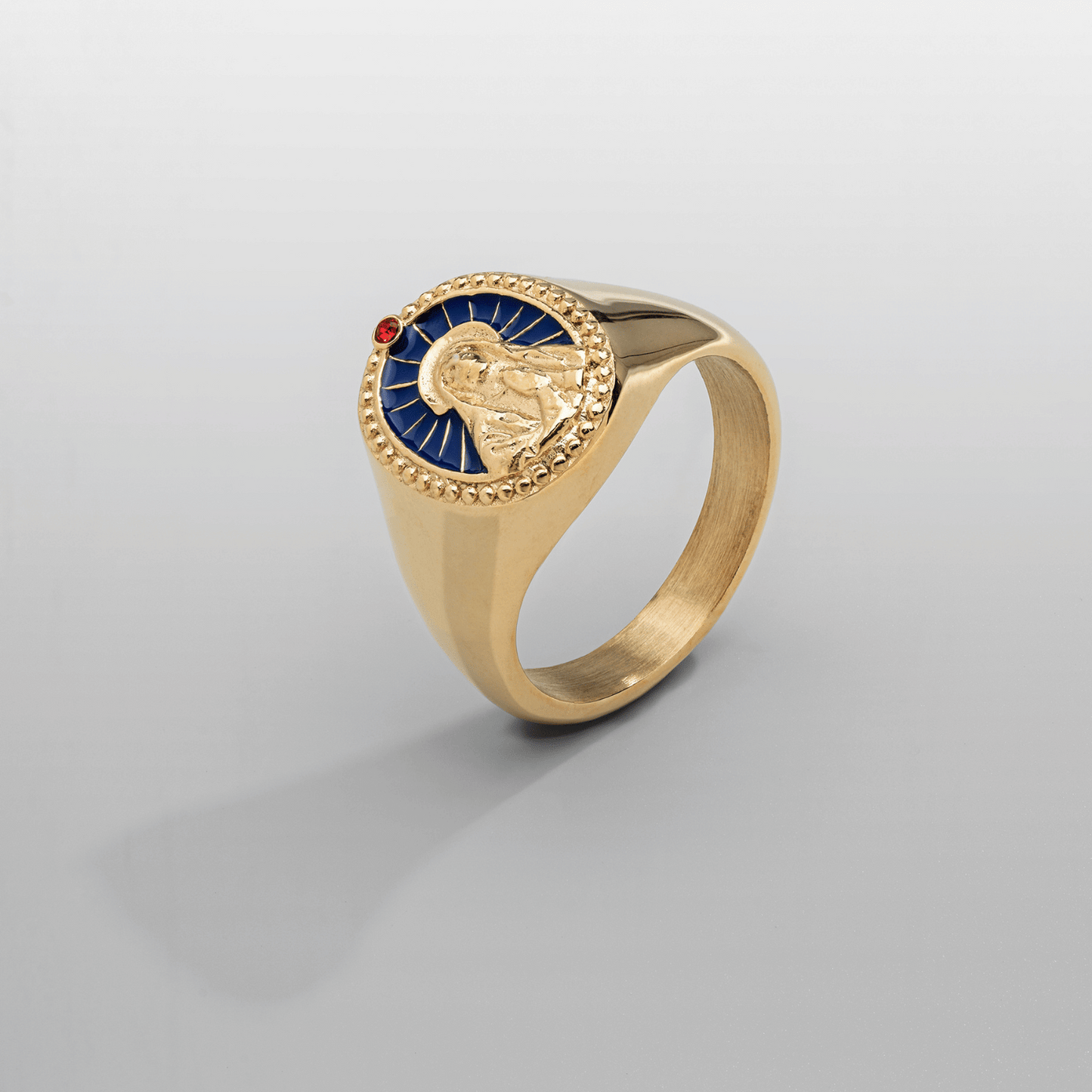 Anello Sigillo in Smalto della Vergine Maria (Oro)