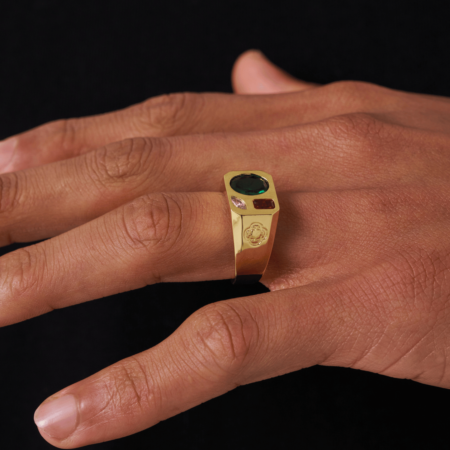 Anello Tri Stone (Oro)