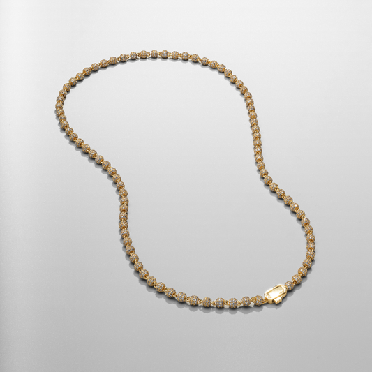 Collana con Pendente a Sfera Iced (Oro) 4mm