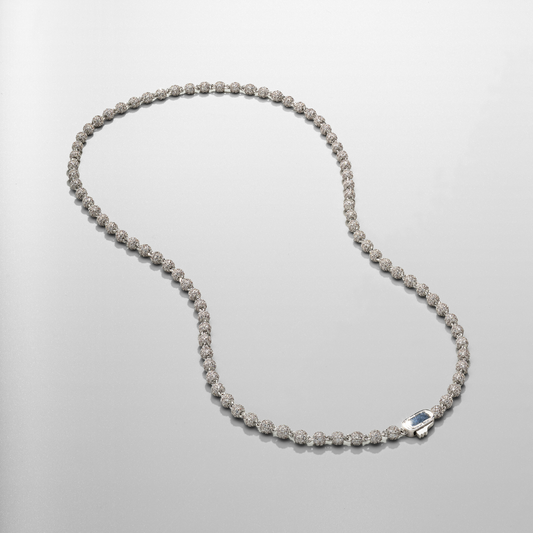 Collana con Pendente a Sfera Iced (Argento) 4mm