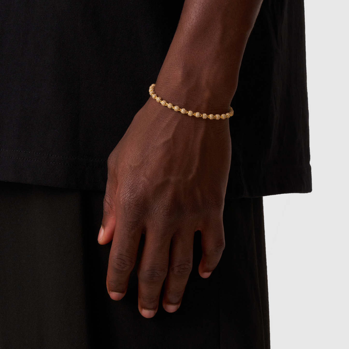 Bracciale con Pendente a Sfera Iced (Oro) 4mm