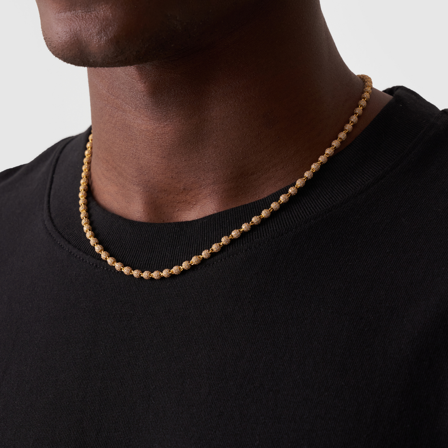 Collana con Pendente a Sfera Iced (Oro) 4mm