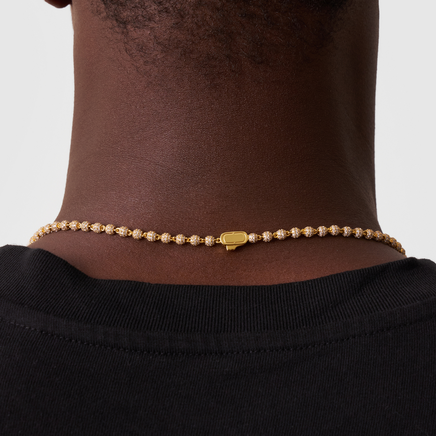 Collana con Pendente a Sfera Iced (Oro) 4mm