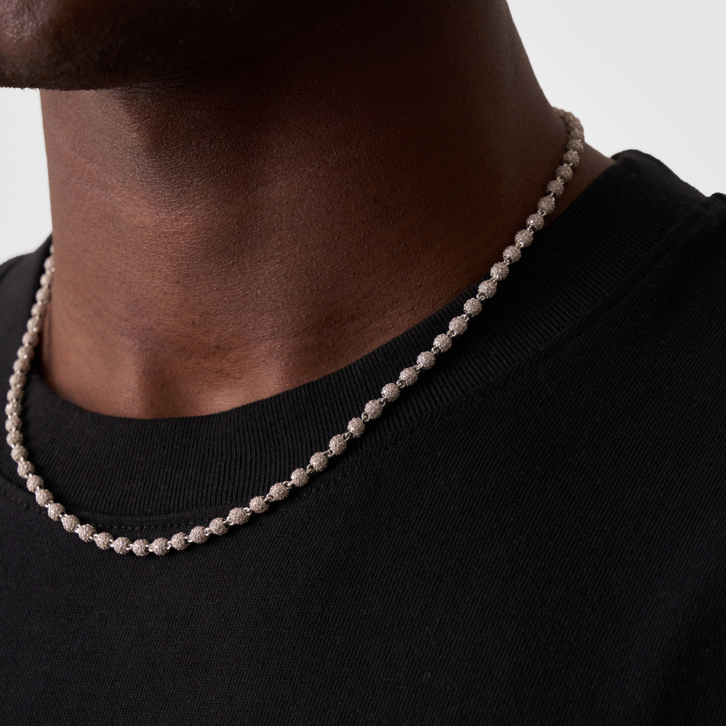 Collana con Pendente a Sfera Iced (Argento) 4mm