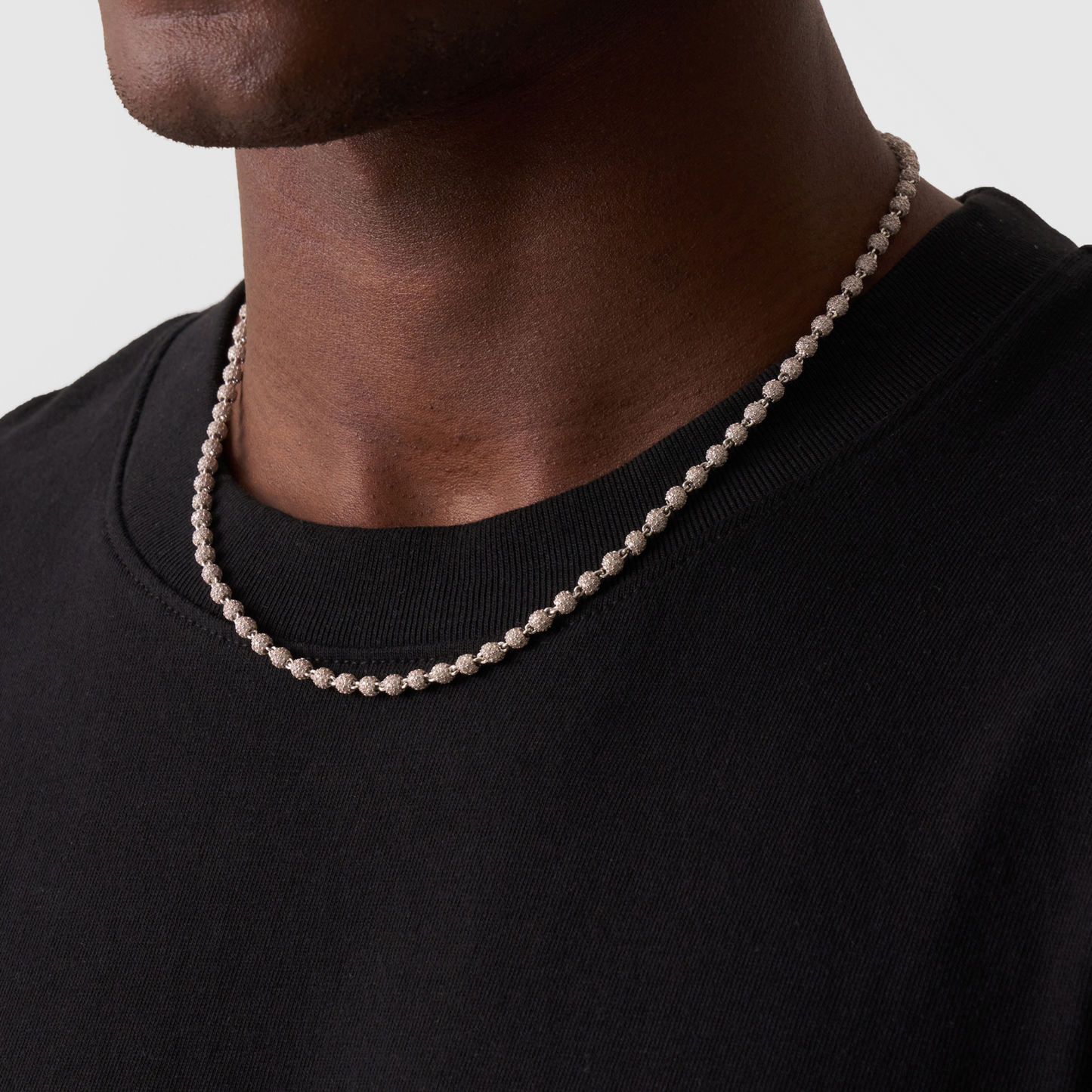 Collana con Pendente a Sfera Iced (Argento) 4mm