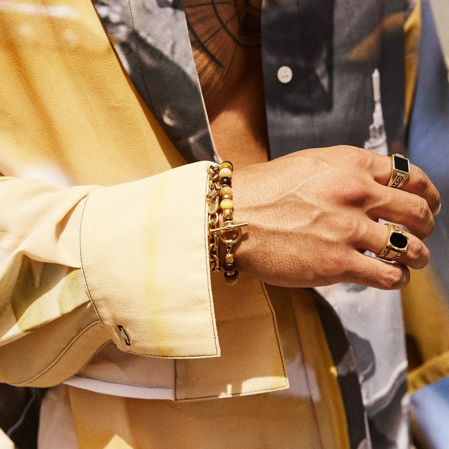 Bracciale in Occhio di Tigre (Oro)