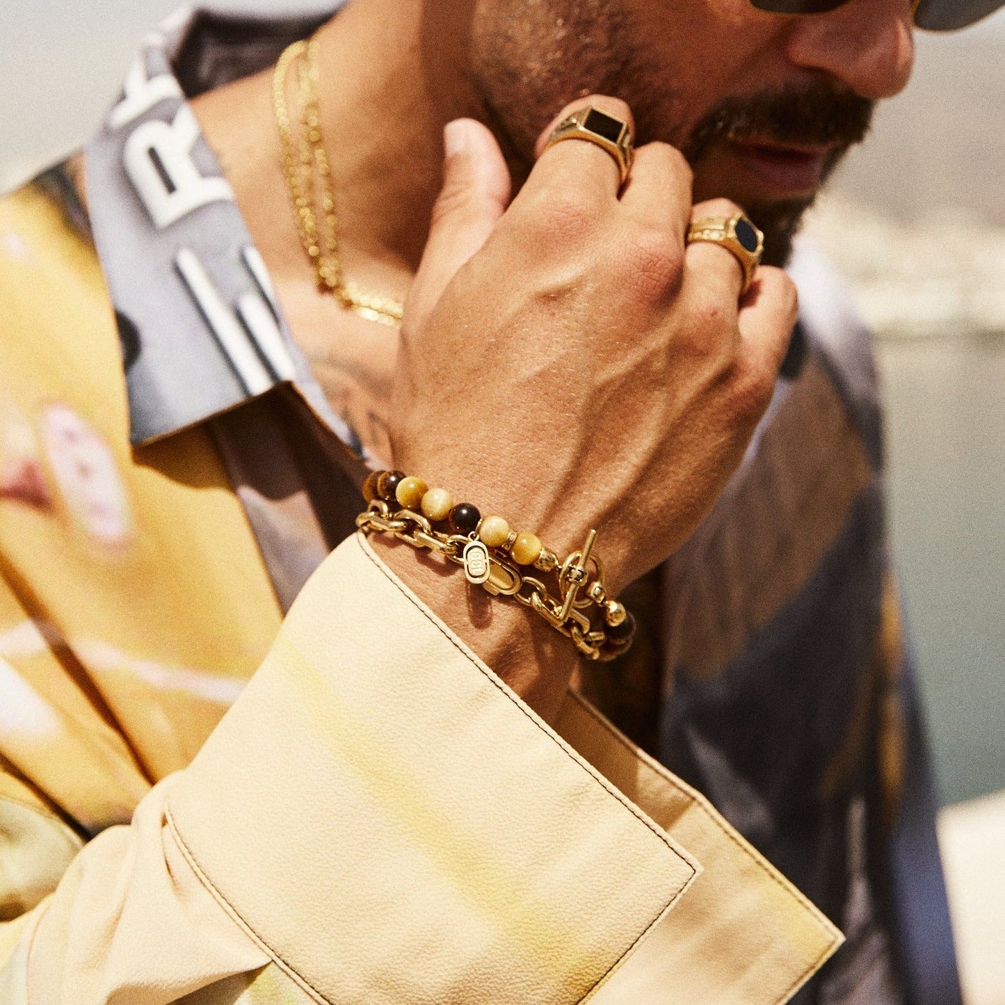 Bracciale in Occhio di Tigre (Oro)