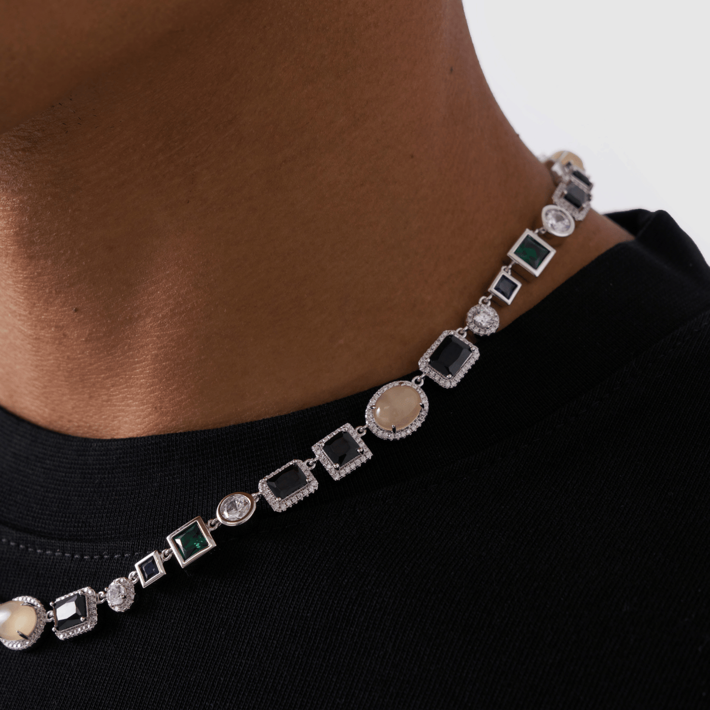 Collana in Gemma Onice (Argento)