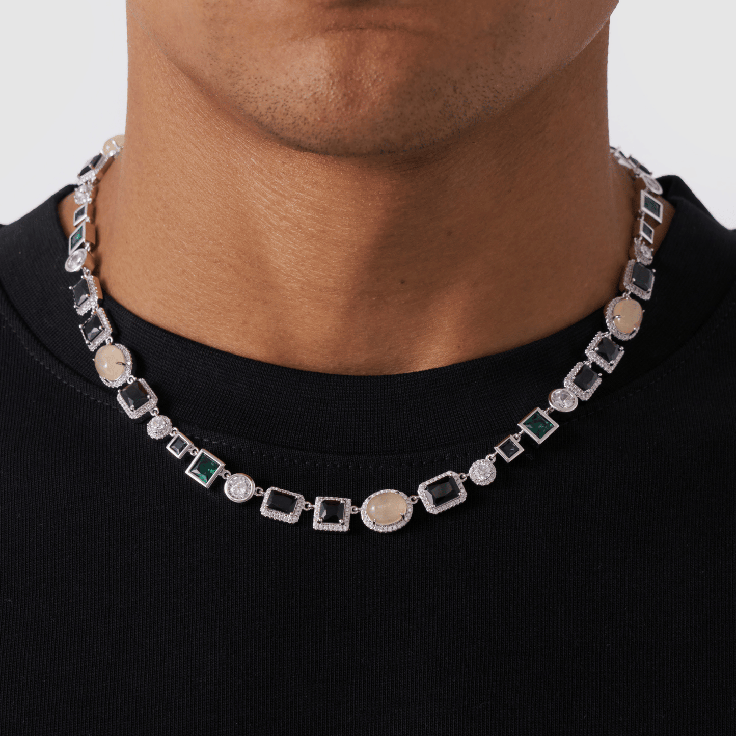 Collana in Gemma Onice (Argento)