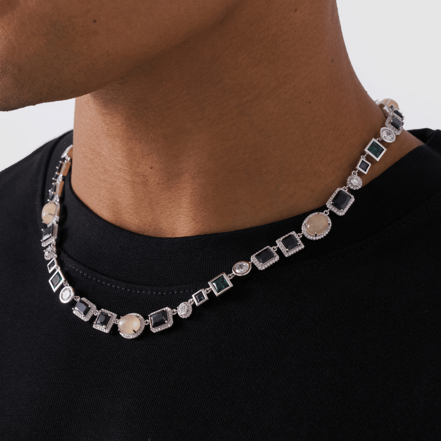 Collana in Gemma Onice (Argento)