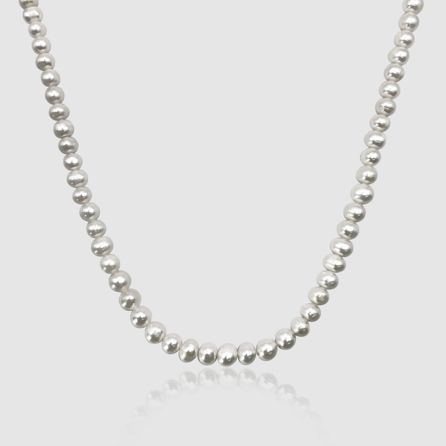 Collana di Perle Vere Rotonde (Argento)