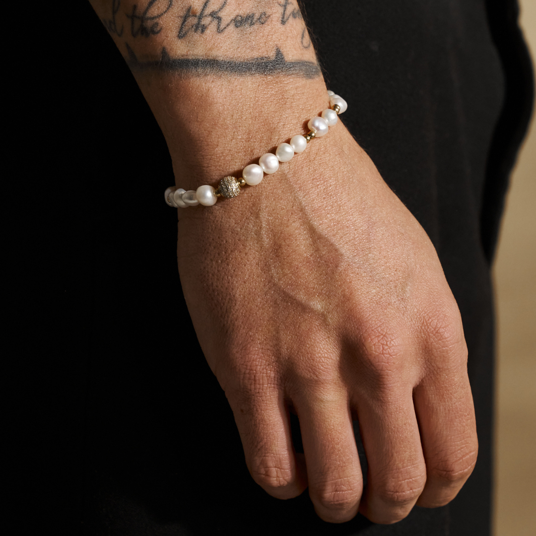 Bracciale in Perle Vere con Glacè (Oro)
