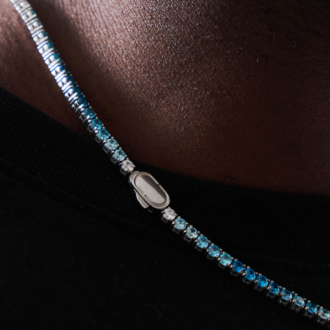 Catena da Tennis Blu (Argento) 3mm