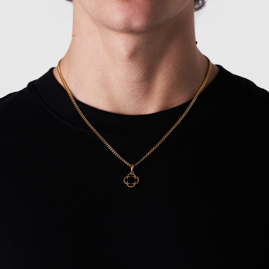 Pendente in Pietra Onice Clover (Oro)