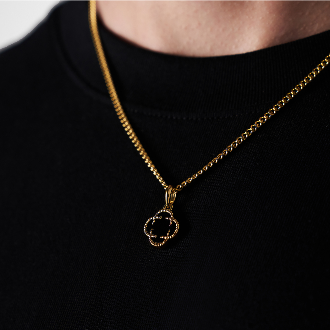 Pendente in Pietra Onice Clover (Oro)