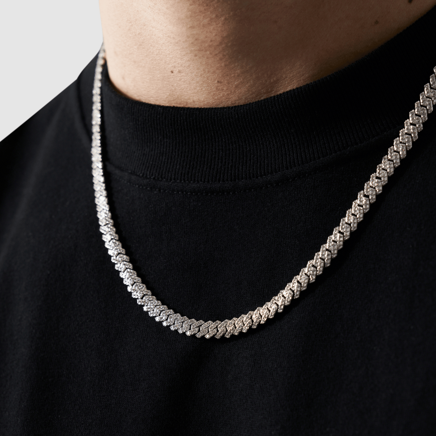 Collana Cubana Iced a Maglie (Argento) 6mm