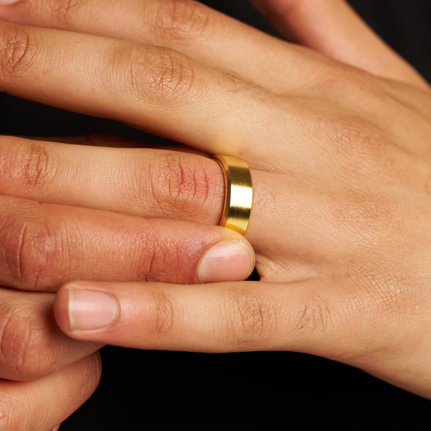 Anello Smussato (Oro) 8mm | Tungsteno Oro 18ct