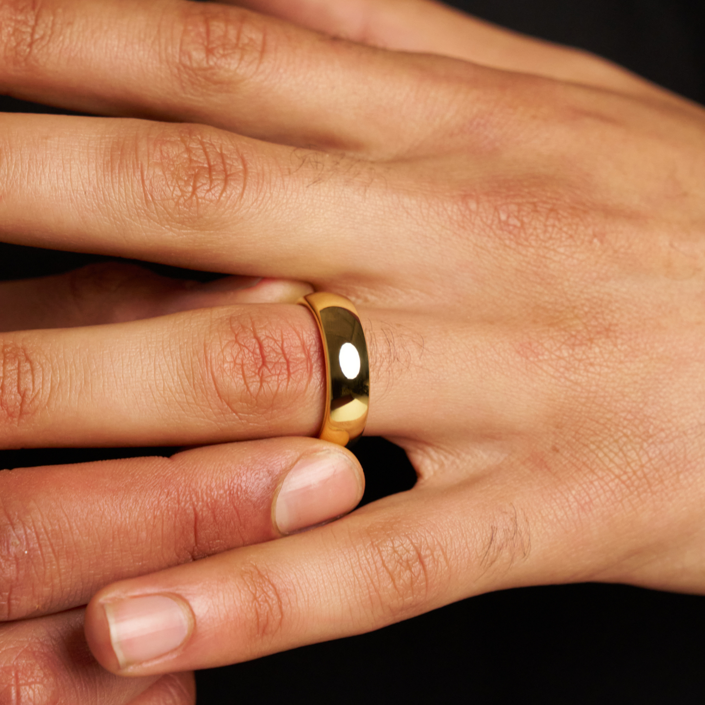 Anello Arrotondato (Oro) 7mm | Tungsteno 18ct