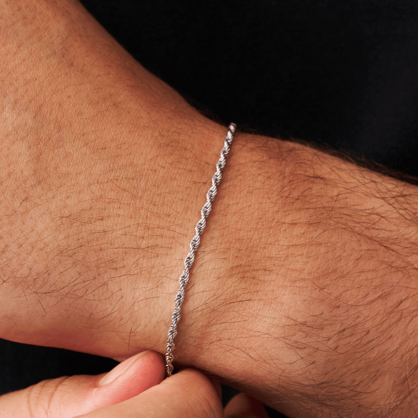 Bracciale in corda (Argento) 2mm