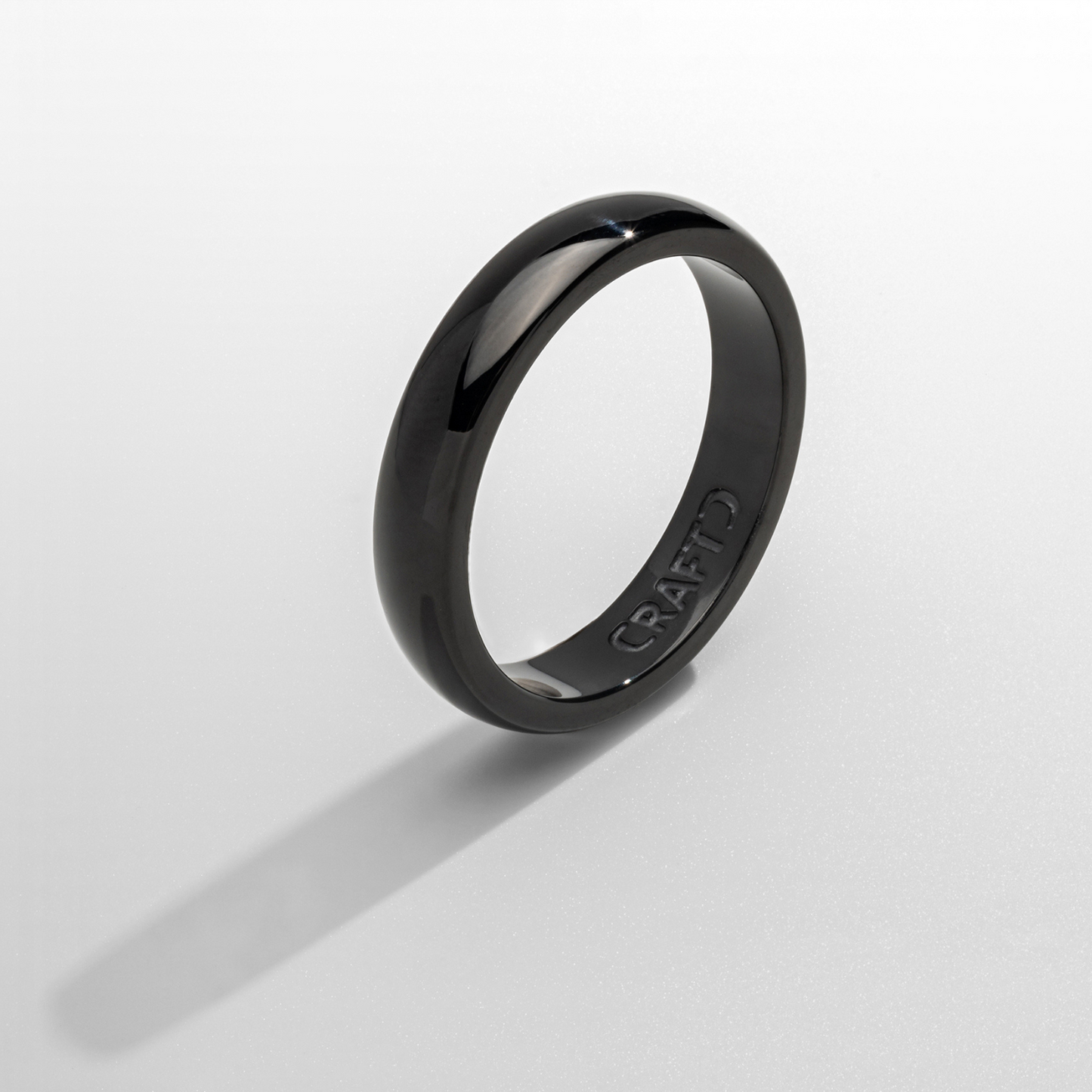 Anello a Fascia Rotonda (Nero) 5mm
