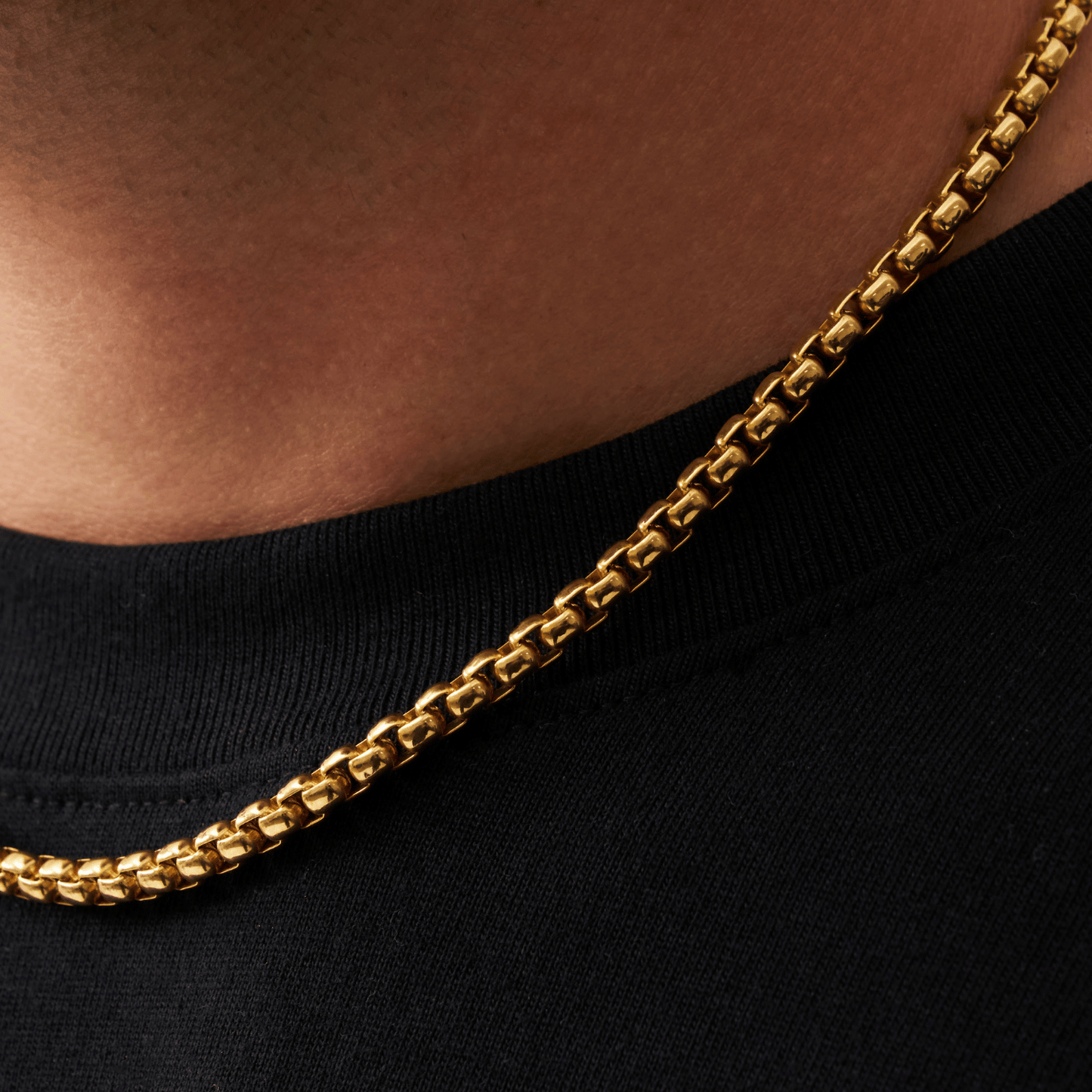 Collana a Catena a Scatola (Oro) 5mm
