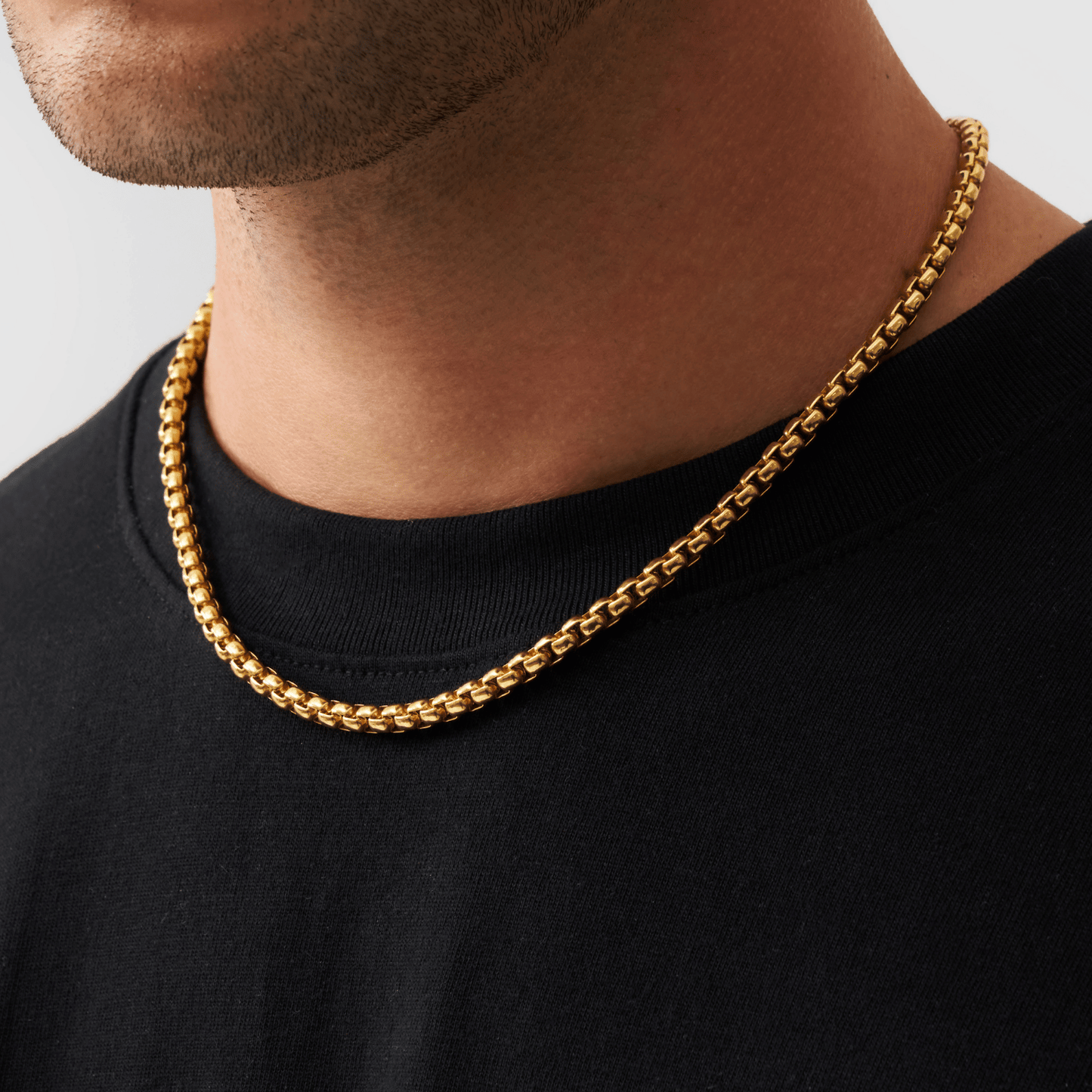 Collana a Catena a Scatola (Oro) 5mm