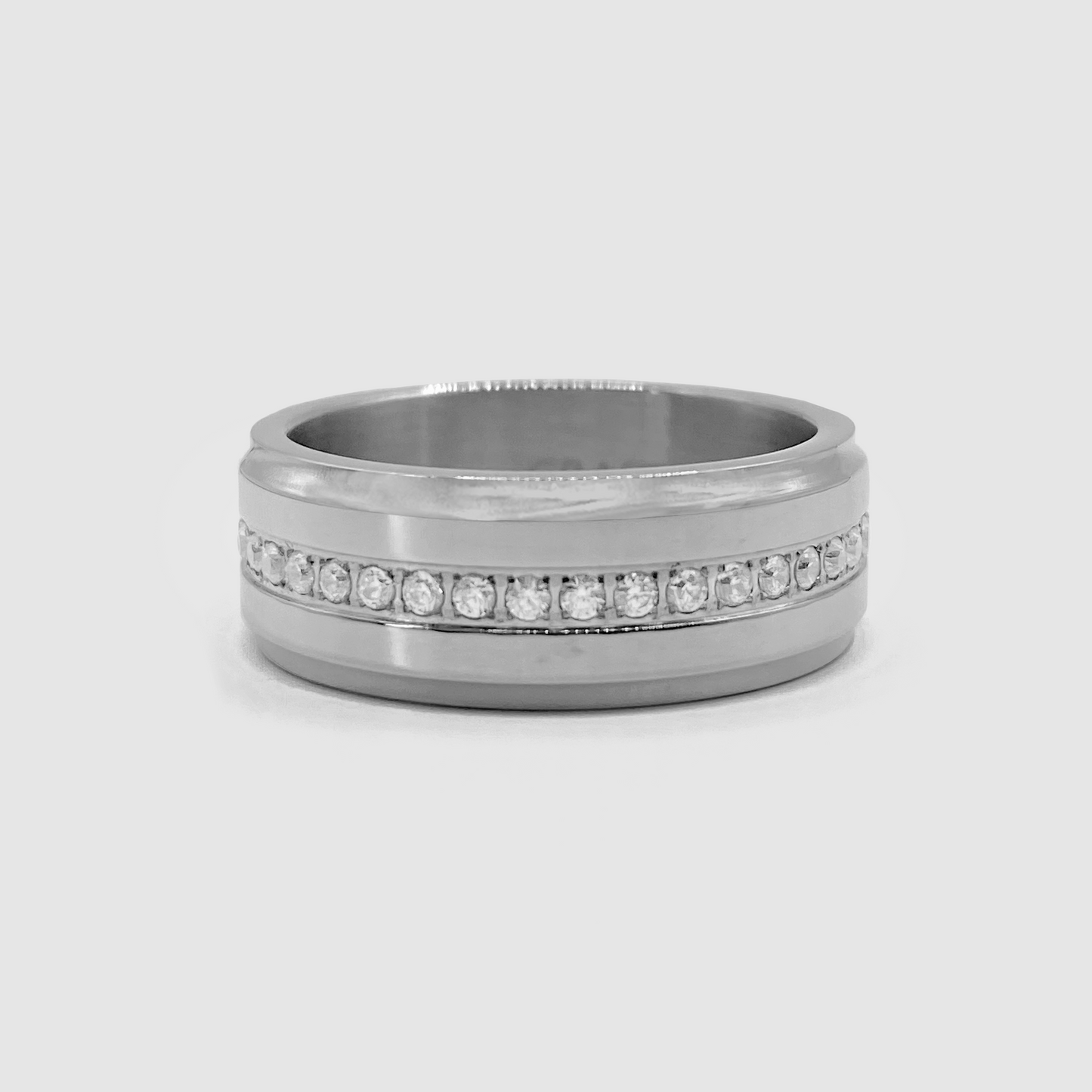 Anello a Fascia Iced (Argento)