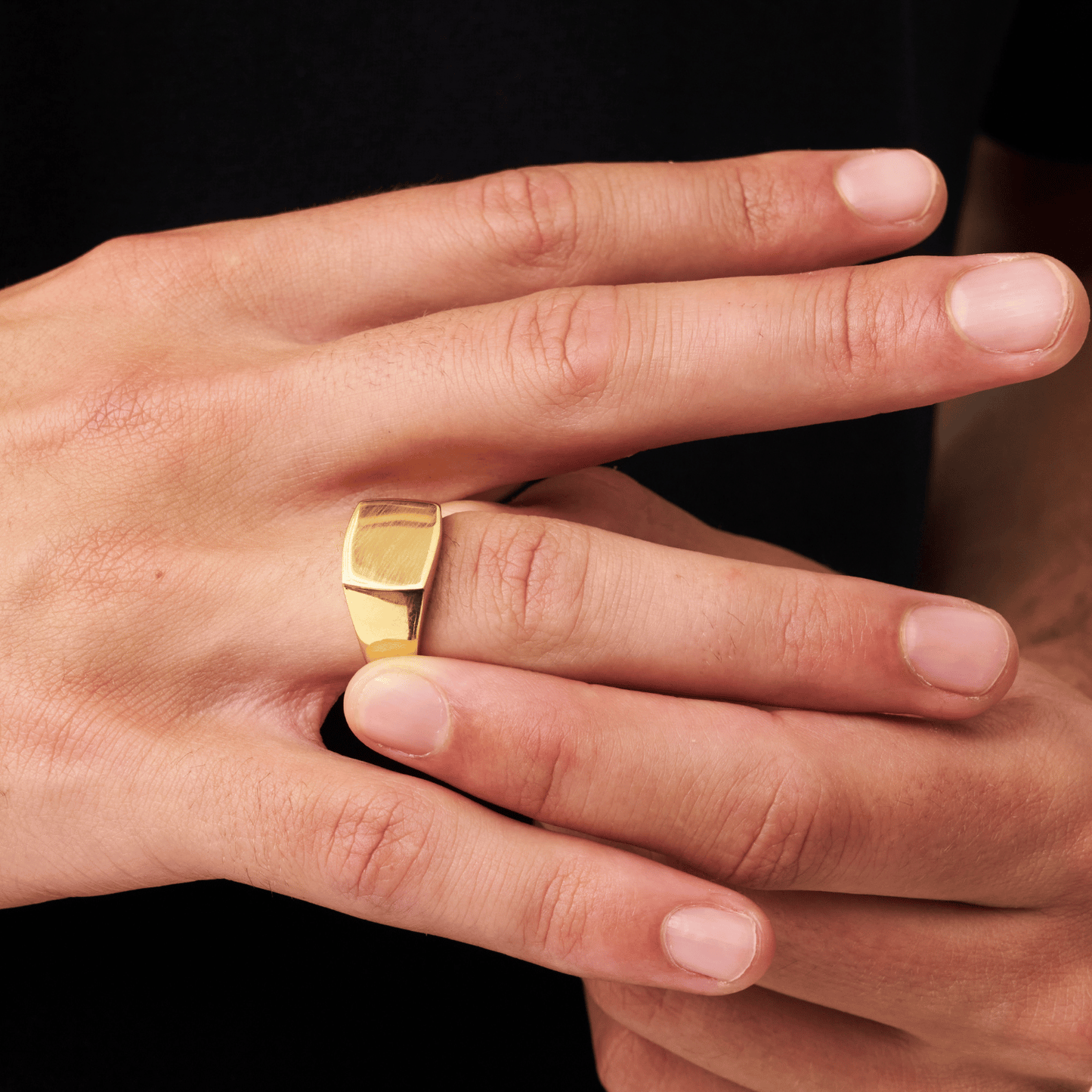 Anello Sigillo Quadrato (Oro)