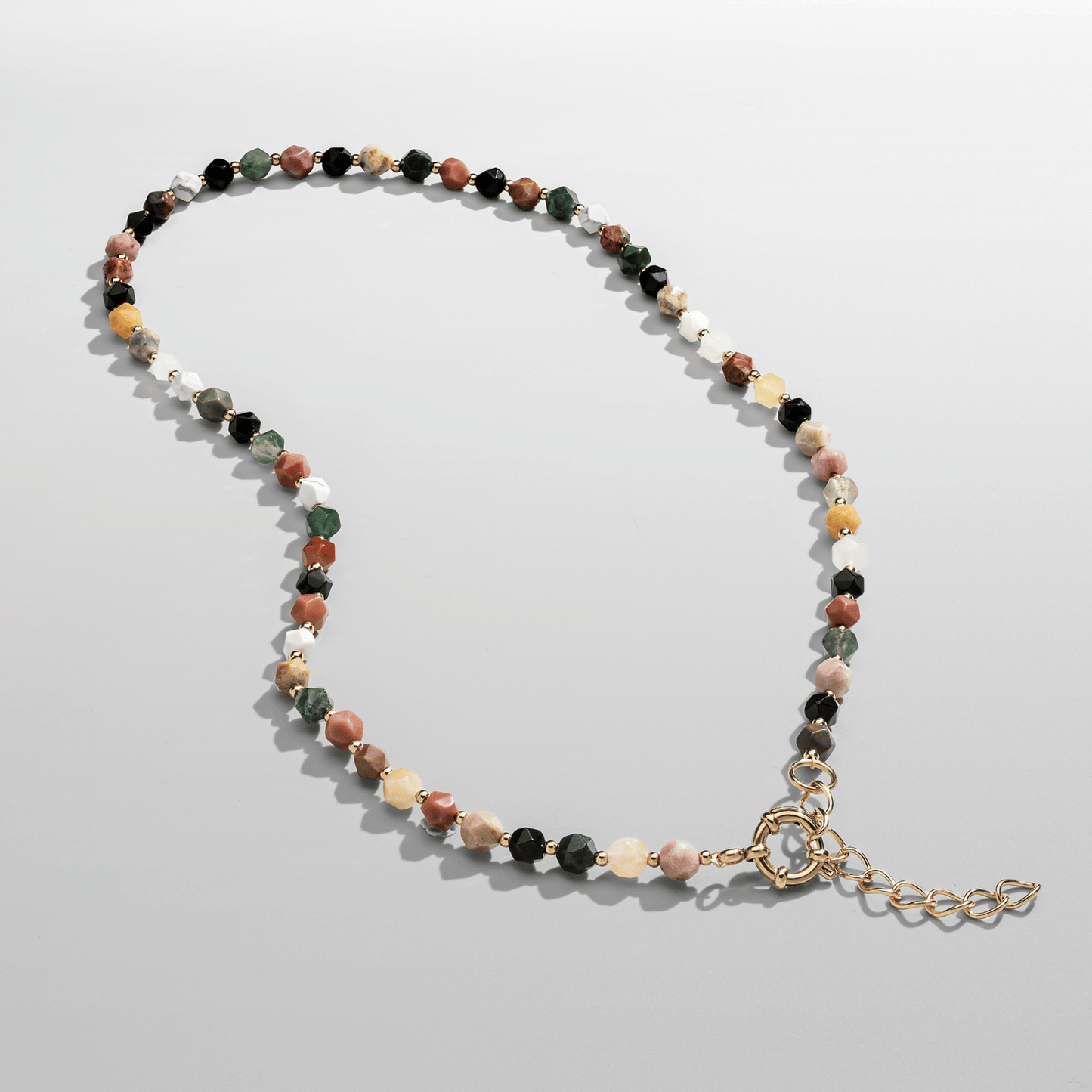 Collana con Perline di Pietra (Oro)