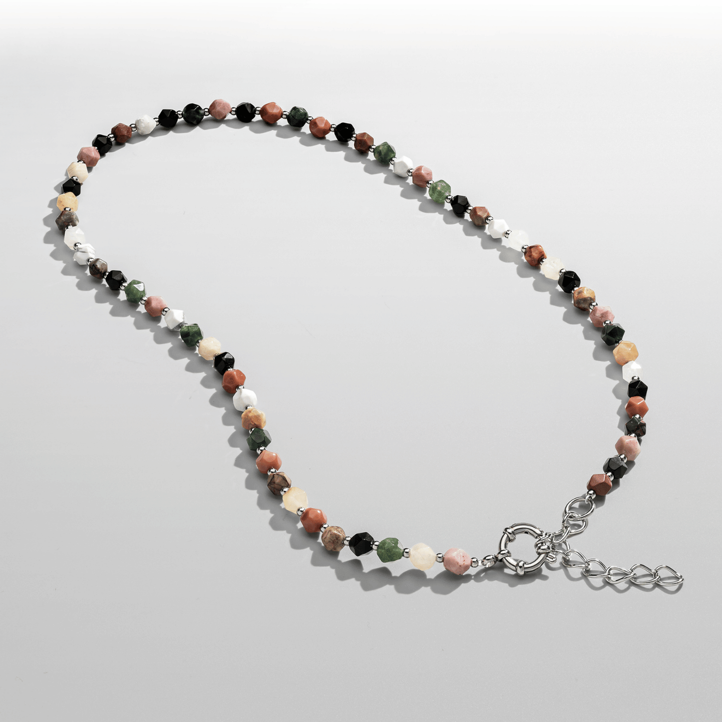 Collana con Perline di Pietra (Argento)